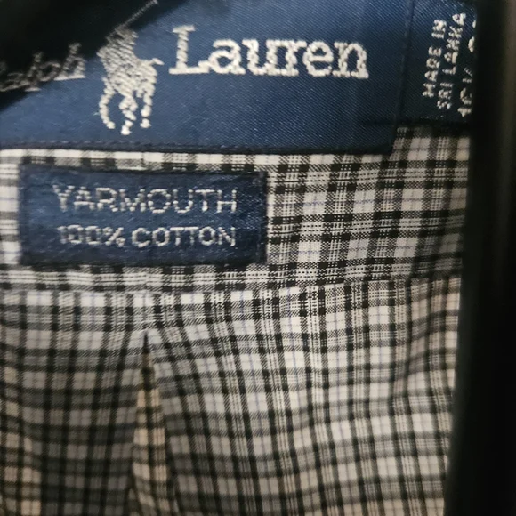 Ralph Lauren Black and White Plaid Button Down Shirt - Picture 4 of 6